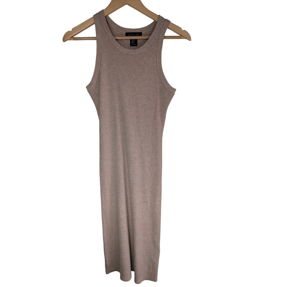 Rachel Zoe Ribbed Knit Midi Sweater Dress Womens XS Oatmeal Beige Sleeveless NWT
